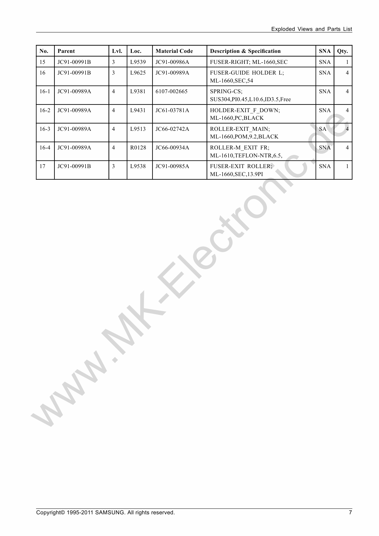 Samsung Laser-Printer ML-1860 Parts Manual-4